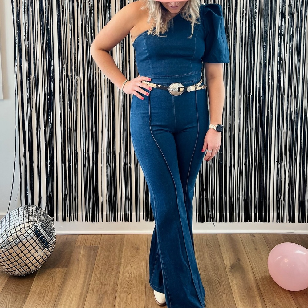 Denim Bell Sleeve romper